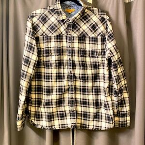 Jach’s girlfriend Plaid black and white snap button shirt